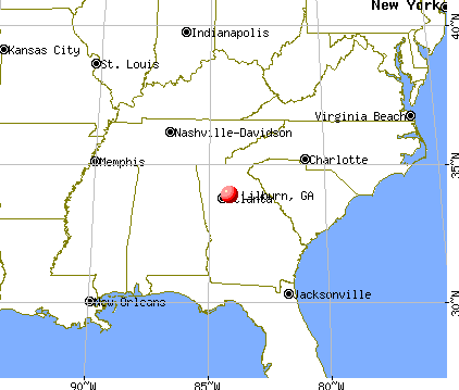 Lilburn, Georgia map