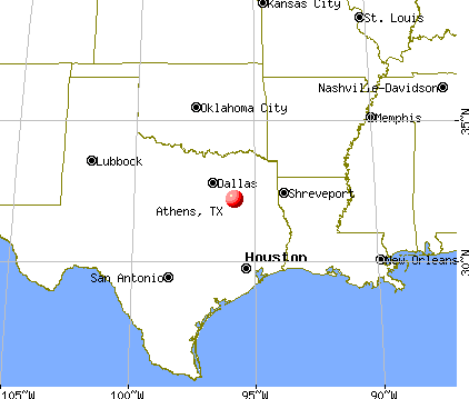 Athens, Texas map