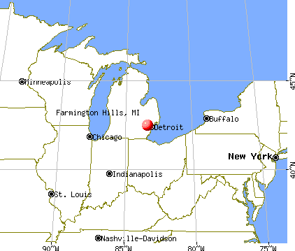 Farmington Hills, Michigan map