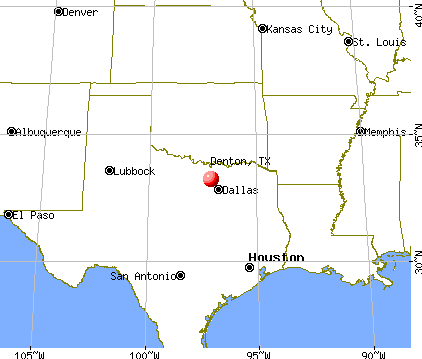 Denton, Texas map