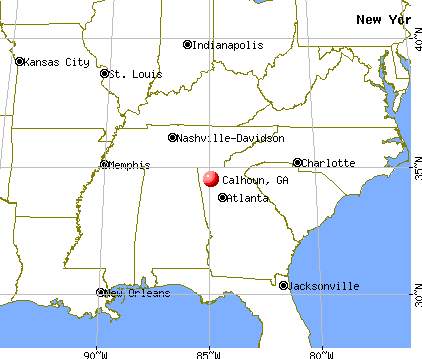Calhoun, Georgia map