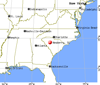 Newberry, South Carolina map