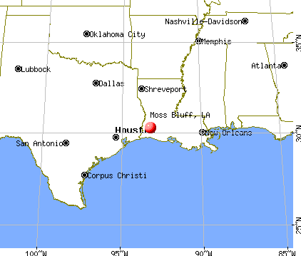 Moss Bluff, Louisiana map