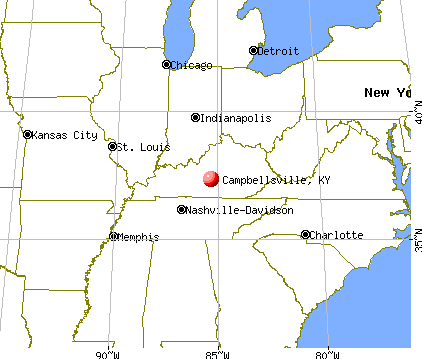 Campbellsville, Kentucky map