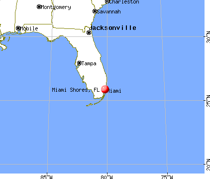 Miami Shores, Florida map