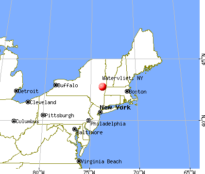 Watervliet, New York map