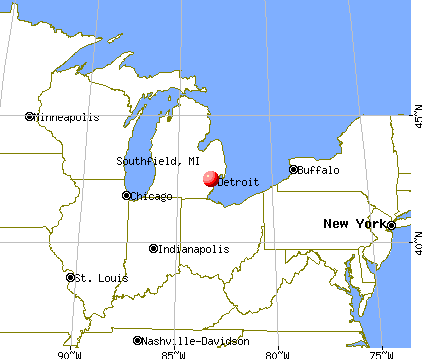 Southfield, Michigan map