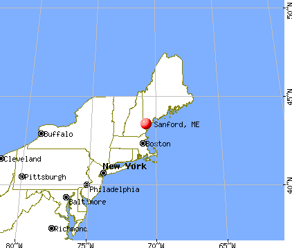 Sanford, Maine map