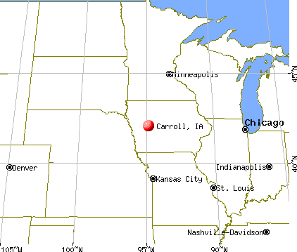 Carroll, Iowa map