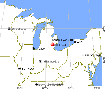 South Lyon, Michigan map