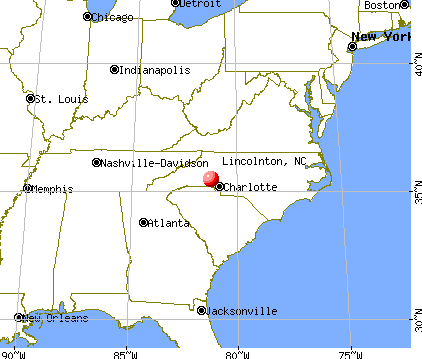Lincolnton, North Carolina map