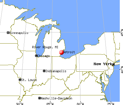 River Rouge, Michigan map