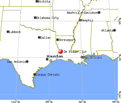 De Ridder, Louisiana map