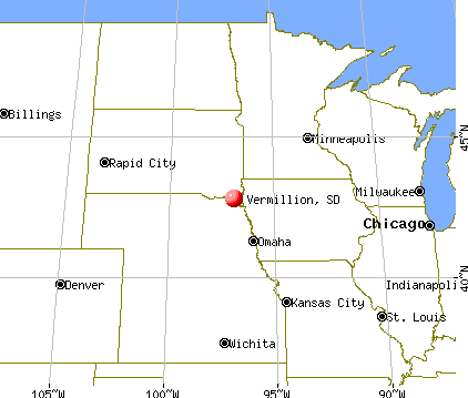Vermillion, South Dakota map