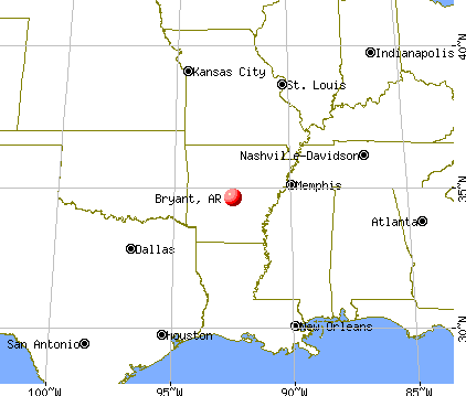 Bryant, Arkansas map