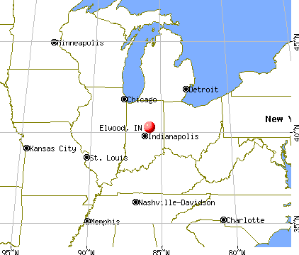 Elwood, Indiana map