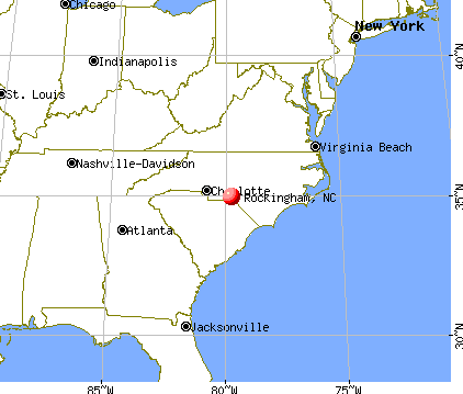 Rockingham, North Carolina map