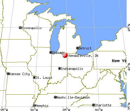 Kendallville, Indiana map