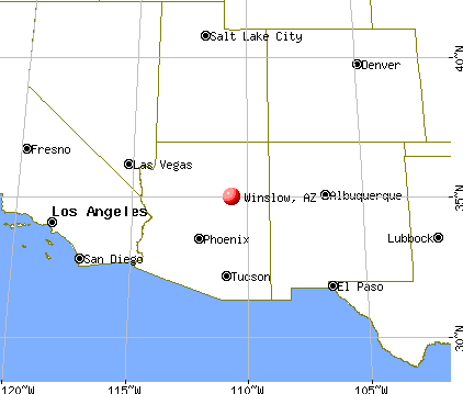 Winslow, Arizona map