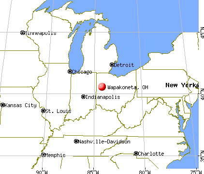 Wapakoneta, Ohio map