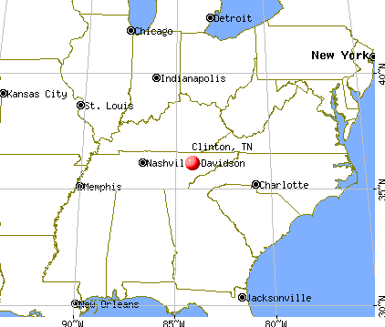 Clinton, Tennessee map
