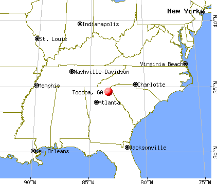 Toccoa, Georgia map