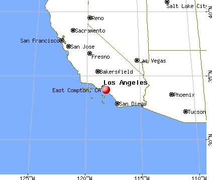East Compton, California map