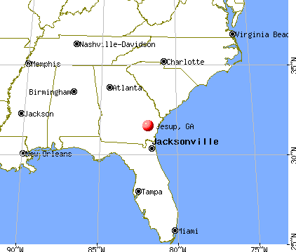 Jesup, Georgia map