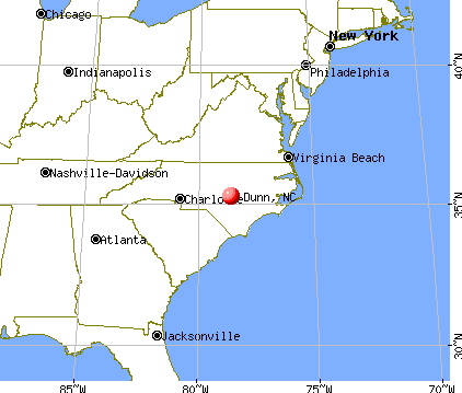 Dunn, North Carolina map