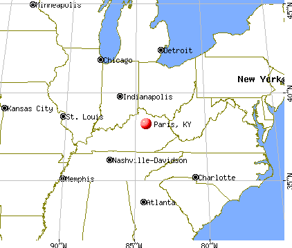 Paris, Kentucky map