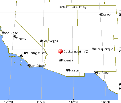Cottonwood, Arizona map