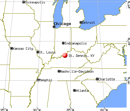 St. Dennis, Kentucky map