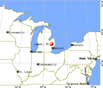 Lapeer, Michigan map