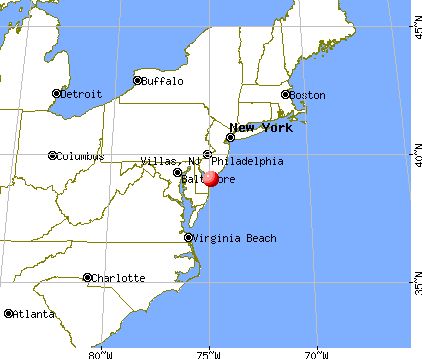 Villas, New Jersey map