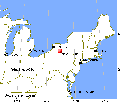 Hornell, New York map