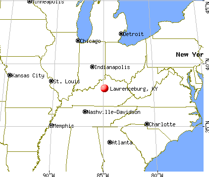 Lawrenceburg, Kentucky map