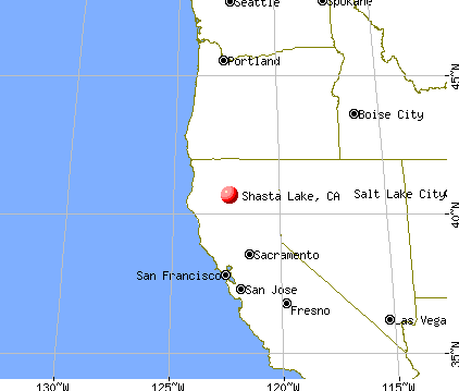 Shasta Lake, California map