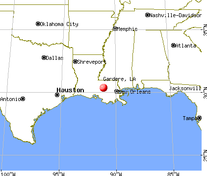 Gardere, Louisiana map