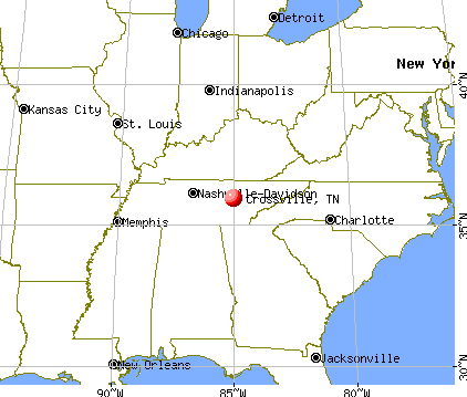 Crossville, Tennessee map