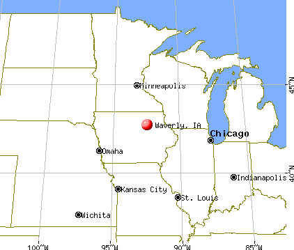 Waverly, Iowa map