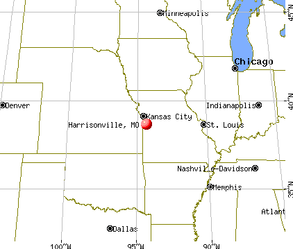 Harrisonville, Missouri map