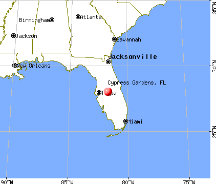 Cypress Gardens, Florida map