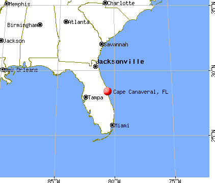 Cape Canaveral, Florida map