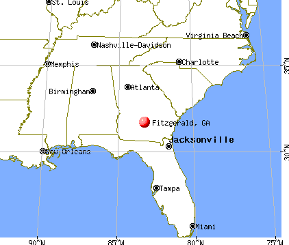 Fitzgerald, Georgia map