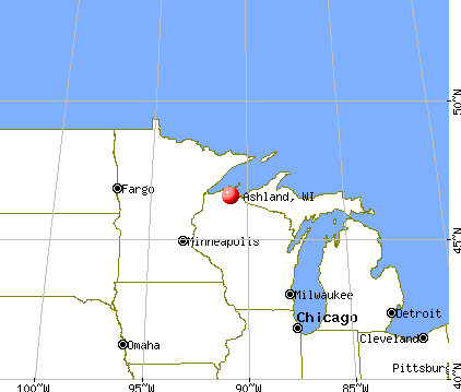 Ashland, Wisconsin map