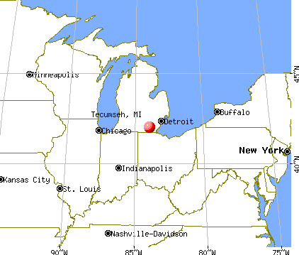 Tecumseh, Michigan map