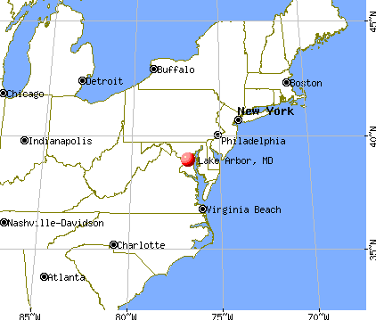 Lake Arbor, Maryland map