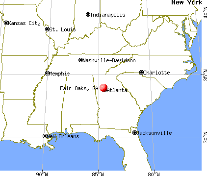 Fair Oaks, Georgia map