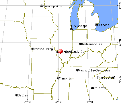 Highland, Illinois map