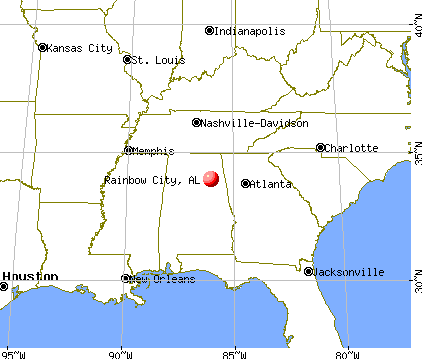 Rainbow City, Alabama map